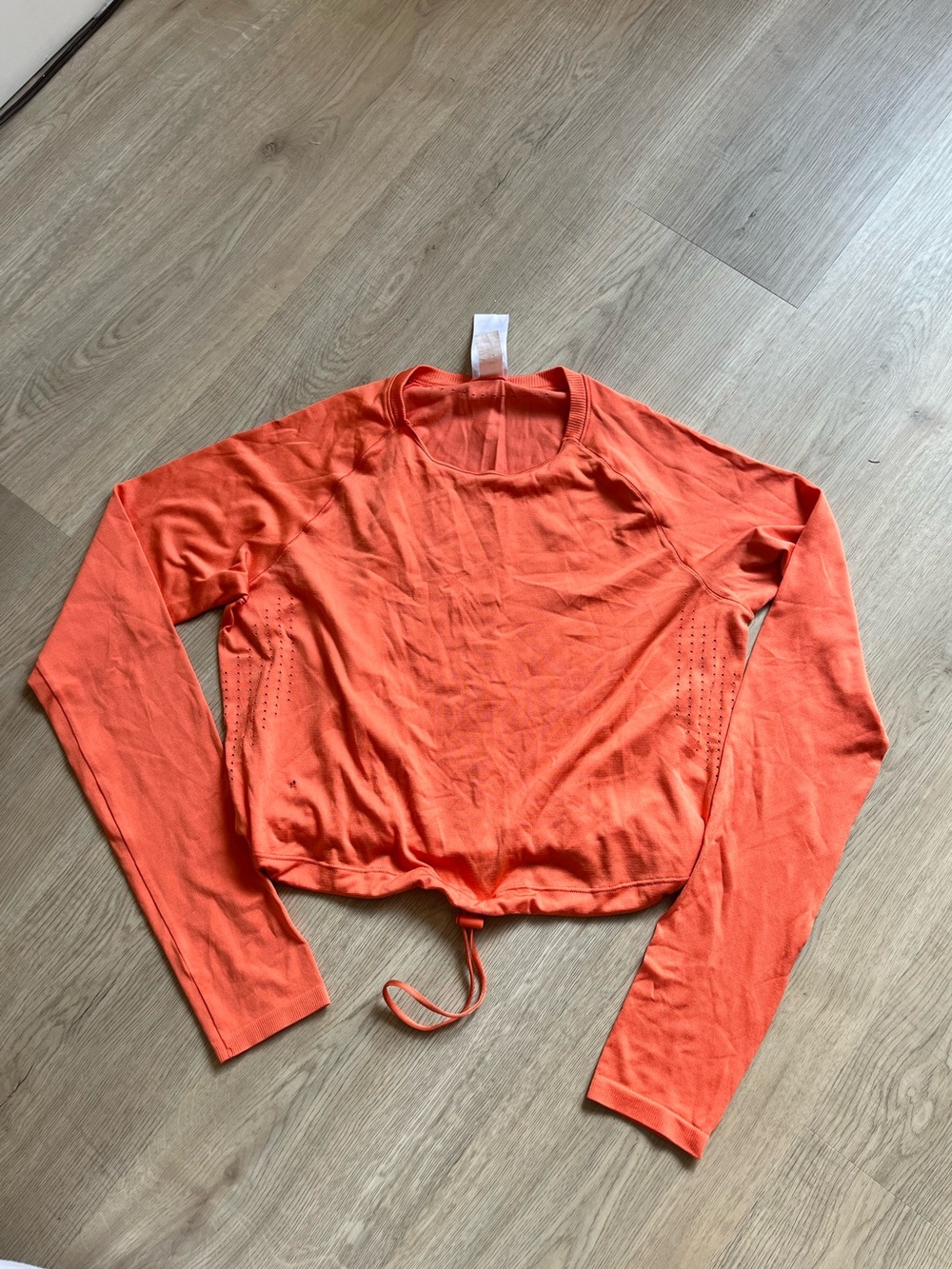 Gymshark Long Sleeve Drawstring Crop Top - Orange
